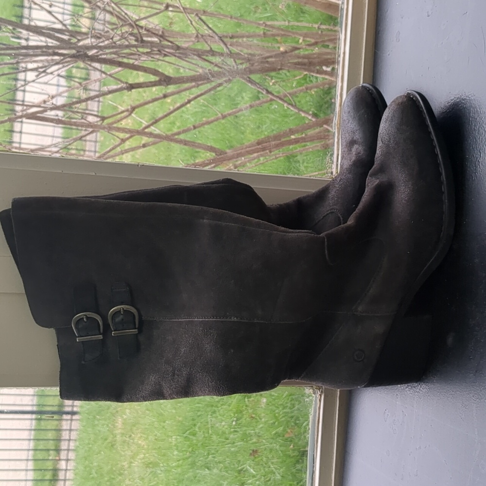 Born grey brown leather boots size 10m